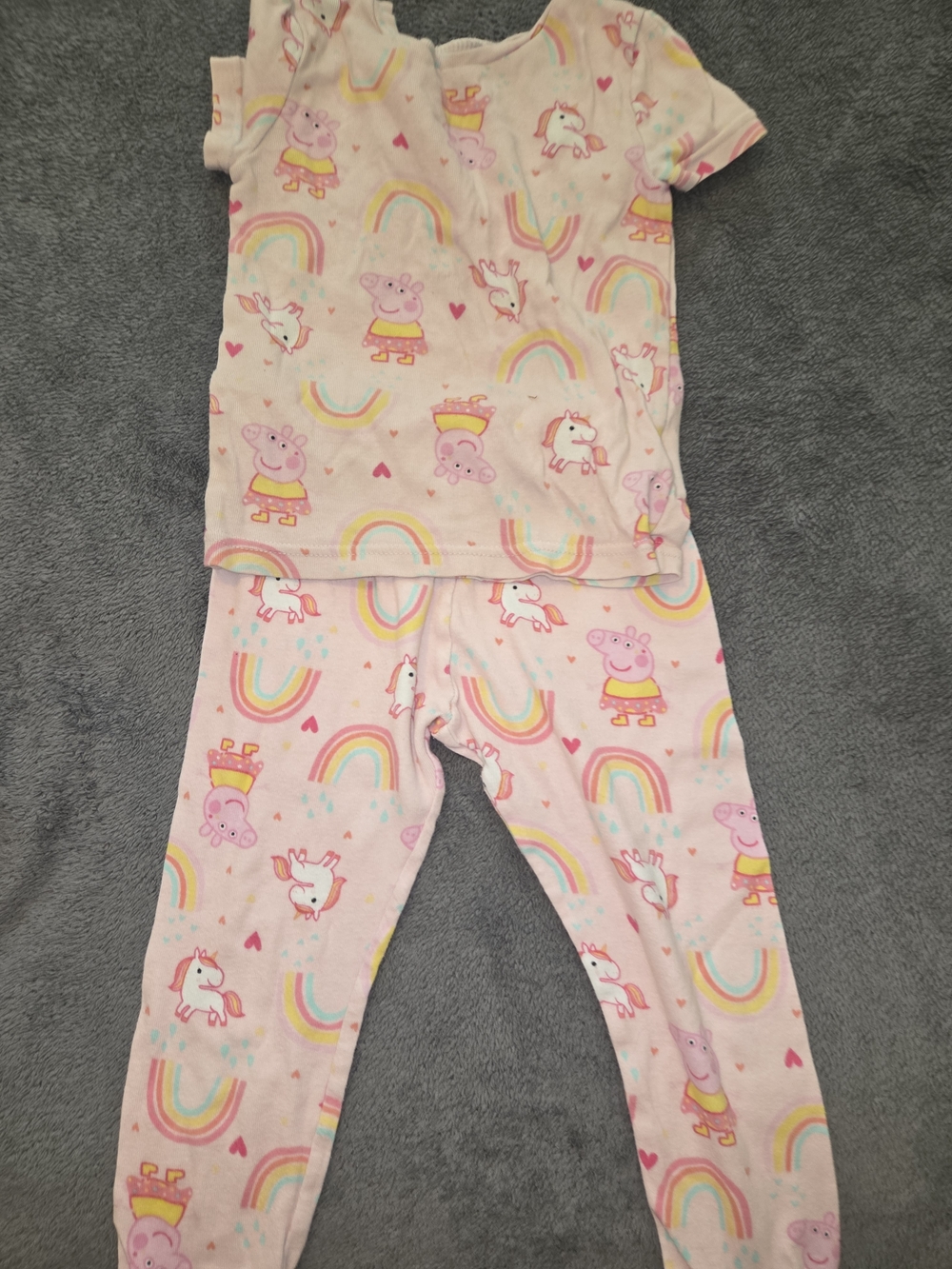Peppa Pig, Unicorn & Rainbow Pajama Set